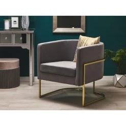 Beliani Fauteuil SIRKKA - Grijs Fluweel -Beste Fauteuil Winkel 84bcffb7ffea4b70934ed20b9cf6ef74