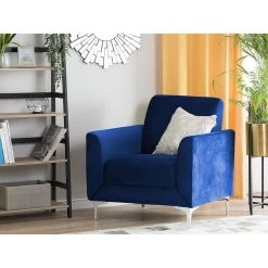 Beliani Fauteuil FENES - Blauw Fluweel -Beste Fauteuil Winkel 8583550002f14fd48ba32a225120b064