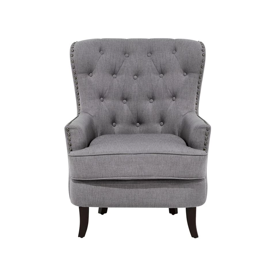 Beliani Fauteuil VIBORG - Grijs Polyester 6 Beliani Fauteuil VIBORG - Grijs Polyester - Afbeelding 4