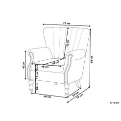 Beliani Fauteuil SVEDALA - Grijs Fluweel -Beste Fauteuil Winkel 8cf63fa22d72413abdf3556a3fec4901