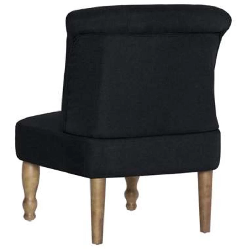 VidaXL Franse Stoel Stof Zwart 6 VidaXL Franse Stoel Stof Zwart - Afbeelding 4