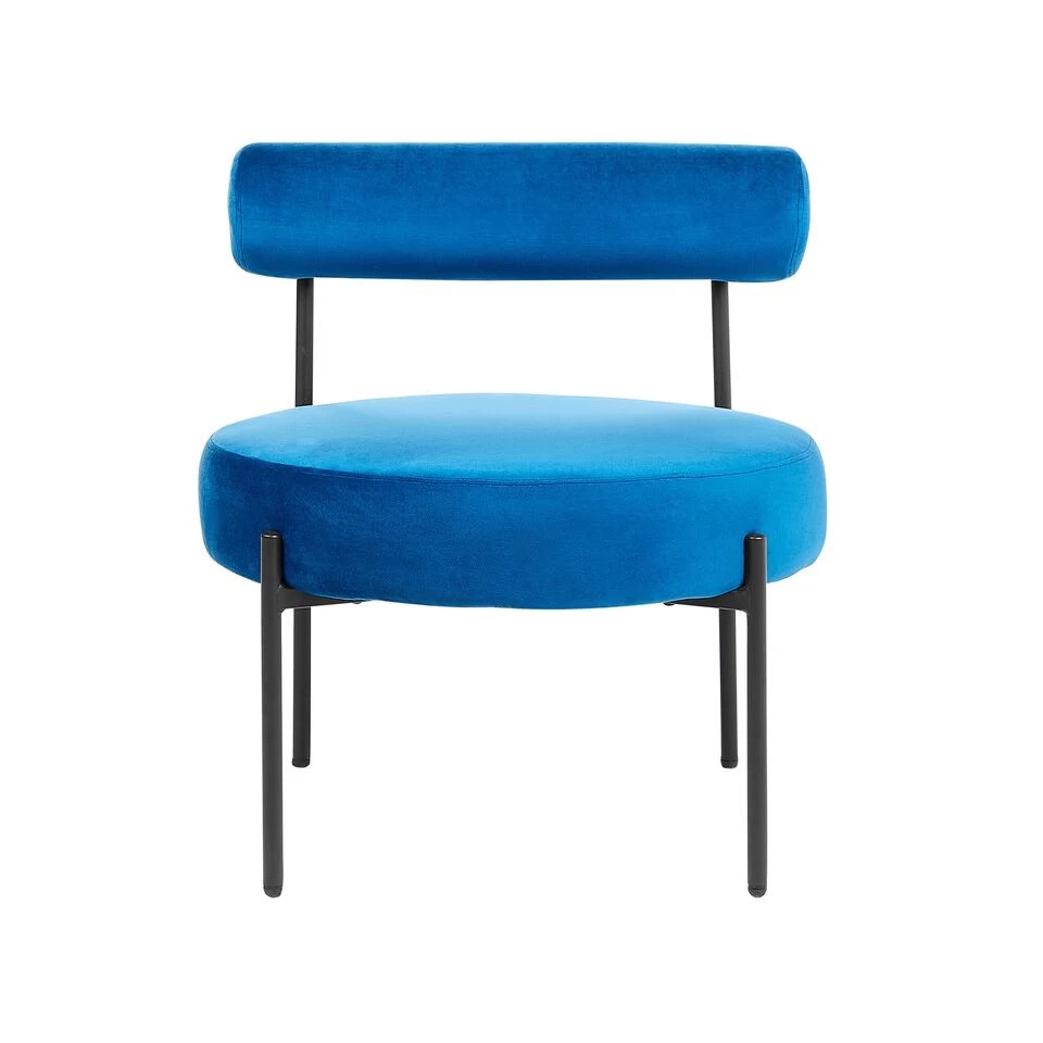 Beliani Fauteuil ALPHA - Blauw Fluweel 6 Beliani Fauteuil ALPHA - Blauw Fluweel - Afbeelding 4