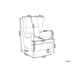 Beliani Oorfauteuil ABSON - Grijs Polyester -Beste Fauteuil Winkel 934a5aa004434d3885f12666fc305aab