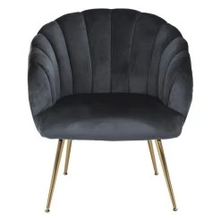 Sohome Fauteuil Garrick - Velvet - Dark Grey/Gold -Beste Fauteuil Winkel 958085e5a58f4d128ae41b51f2646cd3