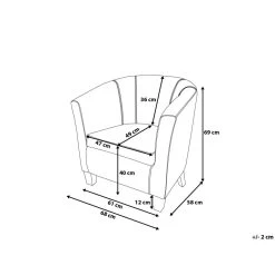 Beliani Fauteuil BORWICK - Bruin Kunstleer -Beste Fauteuil Winkel 9cb9cc6958a24eb8a4d57eaacae478f9