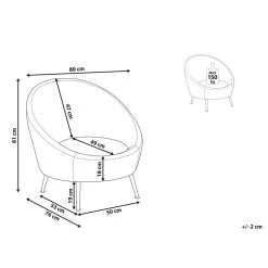 Beliani Fauteuil LANGA - Grijs Fluweel -Beste Fauteuil Winkel 9e5b1eacf2f74f0da881234d065c0d35