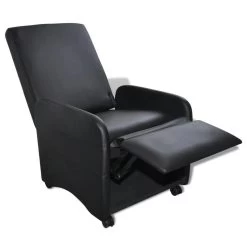 VidaXL Fauteuil Inklapbaar Kunstleer Zwart -Beste Fauteuil Winkel a081da2dcc02428591628ec0cf509cd6