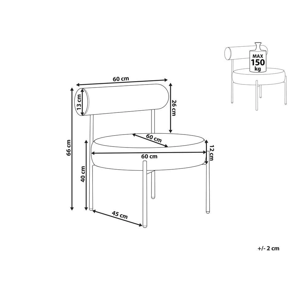 Beliani Fauteuil ALPHA - Blauw Fluweel 5 Beliani Fauteuil ALPHA - Blauw Fluweel - Afbeelding 3