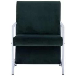 VidaXL Fauteuil Met Chromen Poten Fluweel Donkergroen -Beste Fauteuil Winkel a663097a548f4f4aa6d8a07921c6a590