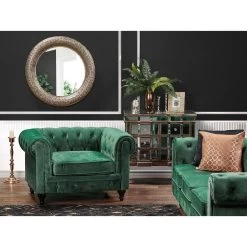Beliani Fauteuil CHESTERFIELD - Groen Fluweel -Beste Fauteuil Winkel a8094d1d1948410d92b74c8ee576415c