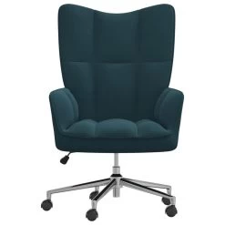 VidaXL Relaxstoel Fluweel Blauw -Beste Fauteuil Winkel aae449983e4c46a2904ddbcd86333c09