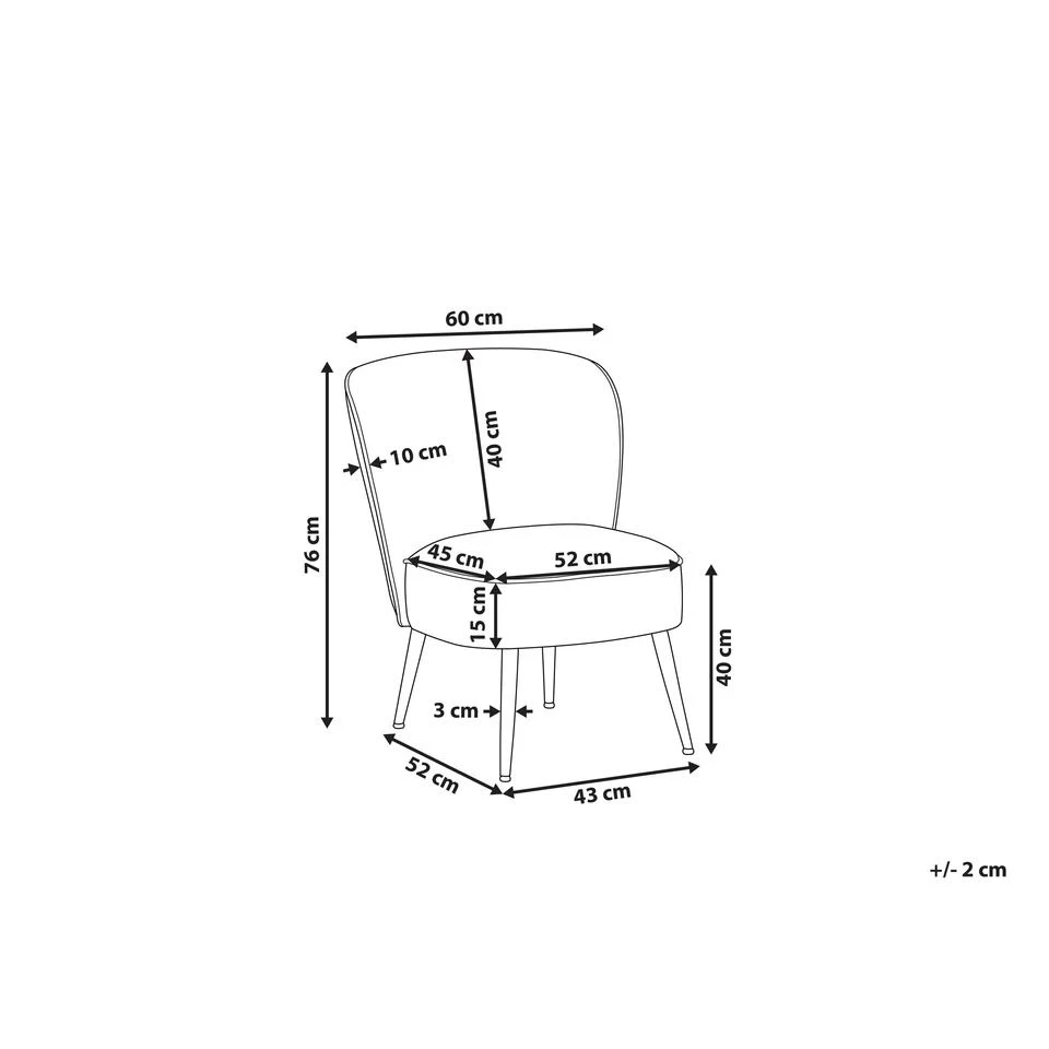 Beliani Fauteuil VOSS - Groen Polyester 5 Beliani Fauteuil VOSS - Groen Polyester - Afbeelding 3