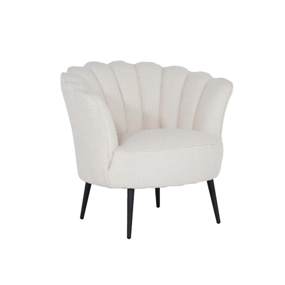 Giga Meubel Fauteuil Wit Bouclé - Jada 4 Giga Meubel Fauteuil Wit Bouclé - Jada - Afbeelding 2