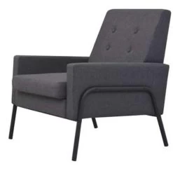 VidaXL Fauteuil Staal En Stof Donkergrijs -Beste Fauteuil Winkel c0e93134ba9b42c1a72c80deaaab83d7
