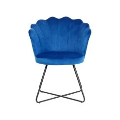 Beliani Fauteuil LOVELOCK - Blauw Fluweel -Beste Fauteuil Winkel c3c8525aee464f618e06042caacf5466