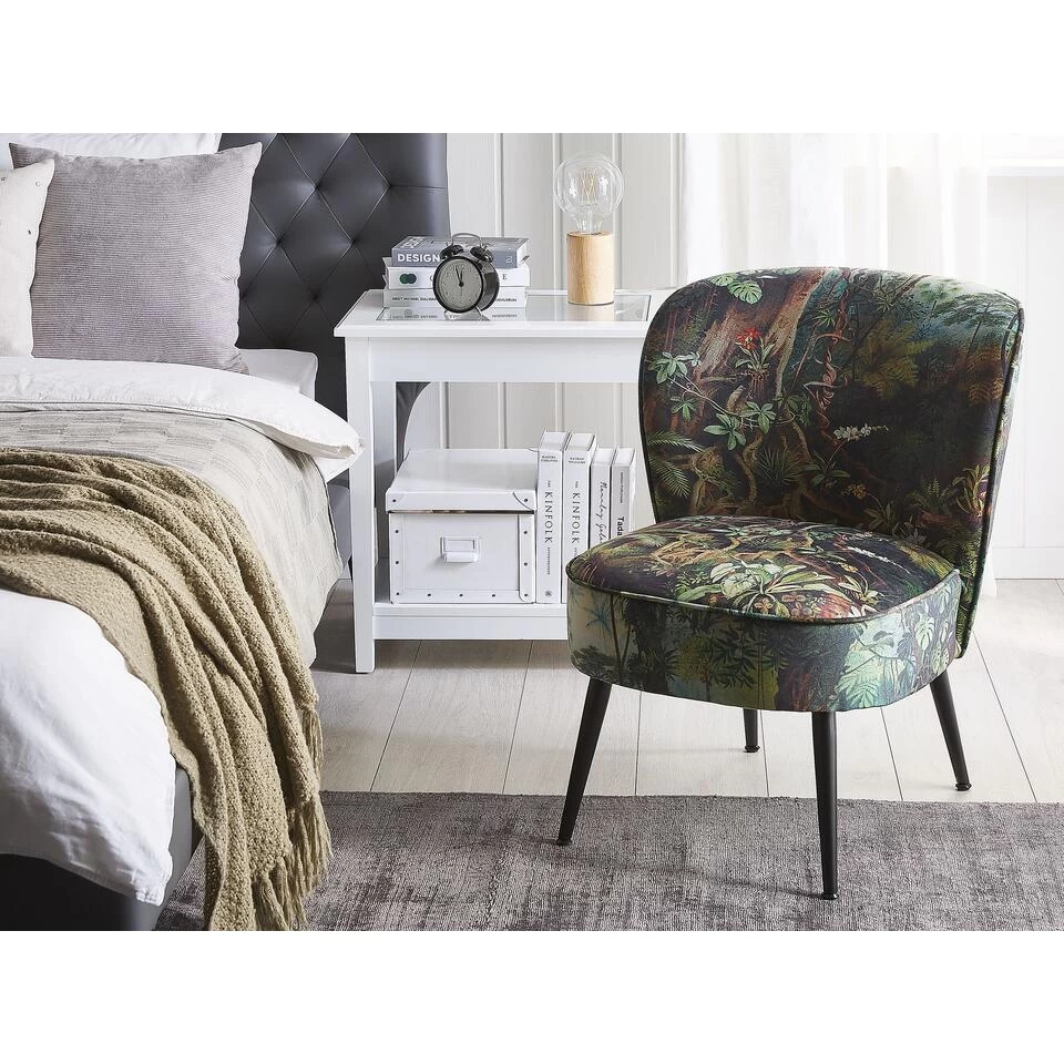 Beliani Fauteuil VOSS - Groen Polyester 4 Beliani Fauteuil VOSS - Groen Polyester - Afbeelding 2
