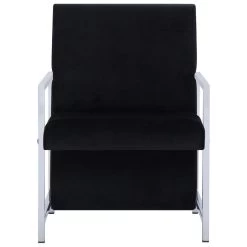 VidaXL Fauteuil Met Chromen Poten Fluweel Zwart -Beste Fauteuil Winkel cad1001d6ba54cf3a13360753a3ae743