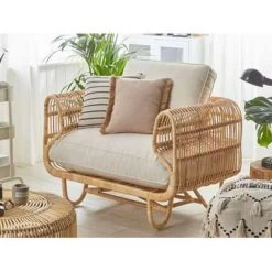 Beliani Fauteuil DOLCEDO - Beige Rotan -Beste Fauteuil Winkel cc2506bf45d148dda91d7d5719514734