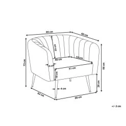 Beliani Fauteuil LACONIA - Blauw Fluweel -Beste Fauteuil Winkel cfefd4b66cb749448a66075a9fa96c48