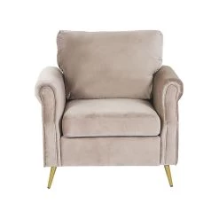Beliani Fauteuil VIETAS - Beige Fluweel -Beste Fauteuil Winkel d09d89ba9b164aad9c7bb161ceca3f31