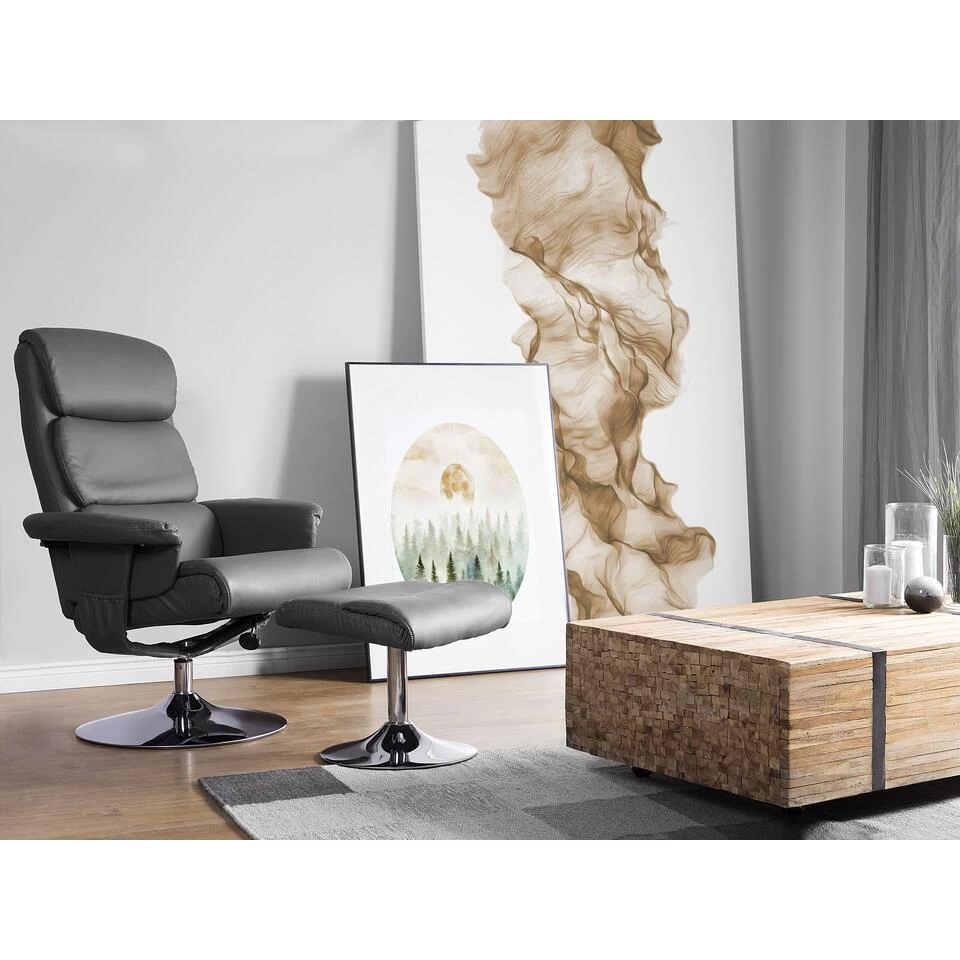 Beliani Massagestoel LEGEND - Grijs Kunstleer 4 Beliani Massagestoel LEGEND - Grijs Kunstleer - Afbeelding 2