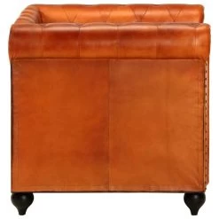 VidaXL Fauteuil Chesterfield-stijl Echt Leer Tan -Beste Fauteuil Winkel d5f259ebe3a54b77885e2830734cf1a5