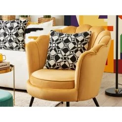 Beliani Cocktailstoel LOVIKKA - Geel Fluweel 9 Beliani Cocktailstoel LOVIKKA - Geel Fluweel -Beste Fauteuil Winkel d603bca76377447d84cfee47f7050a76