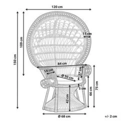 Beliani Fauteuil EMMANUELLE - Beige Rotan -Beste Fauteuil Winkel d8f034c9935c4d75bb49ed944991e2db