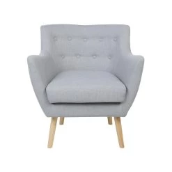 Beliani Fauteuil DRAMMEN - Grijs Polyester -Beste Fauteuil Winkel da4354b780e0453482dd455d47774b2a