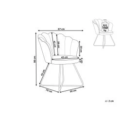 Beliani Fauteuil LOVELOCK - Blauw Fluweel -Beste Fauteuil Winkel e13dc2e141f4407a9a8b47e95c047433