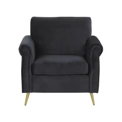 Beliani Fauteuil VIETAS - Zwart Fluweel -Beste Fauteuil Winkel eb9184e0e7dd4d94923a68580fcb4529