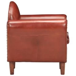 VidaXL Kuipstoel 77x65x79 Cm Echt Leer Bruin -Beste Fauteuil Winkel ef587596084d445bb8e2092a4f3f6f2f