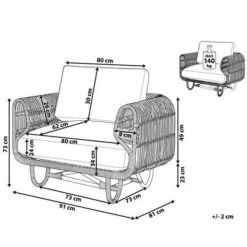 Beliani Fauteuil DOLCEDO - Beige Rotan -Beste Fauteuil Winkel f1b2f54a89984f9584f824496bd6b461