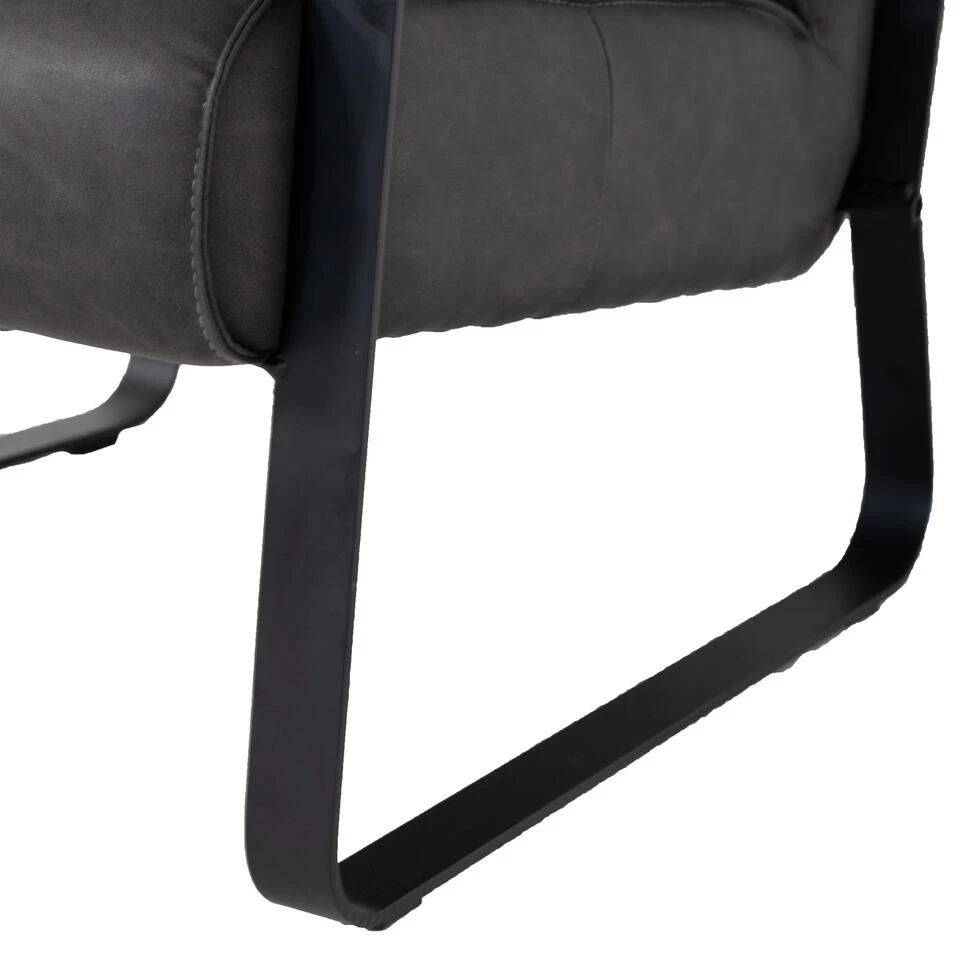 Giga Meubel Fauteuil Antraciet - PU-Leer - 62x80x82cm - Iwan 5 Giga Meubel Fauteuil Antraciet - PU-Leer - 62x80x82cm - Iwan - Afbeelding 3