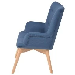 VidaXL Fauteuil Met Voetenbankje Stof Blauw -Beste Fauteuil Winkel fb2d62b977bd4f64b67a6b0fffe5d312