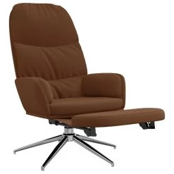 VidaXL Relaxstoel Met Voetensteun Kunstsuède Bruin -Beste Fauteuil Winkel fc24534dce55471dbc44b4883d7418da