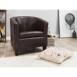 Beliani Fauteuil BORWICK - Bruin Kunstleer -Beste Fauteuil Winkel fd03ca8028cb40eebcffb14b02205e0a